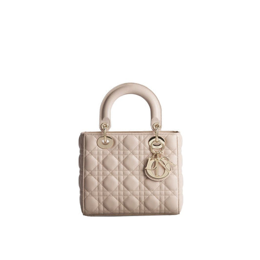 Beige Lamb Leather Shoulder Bag