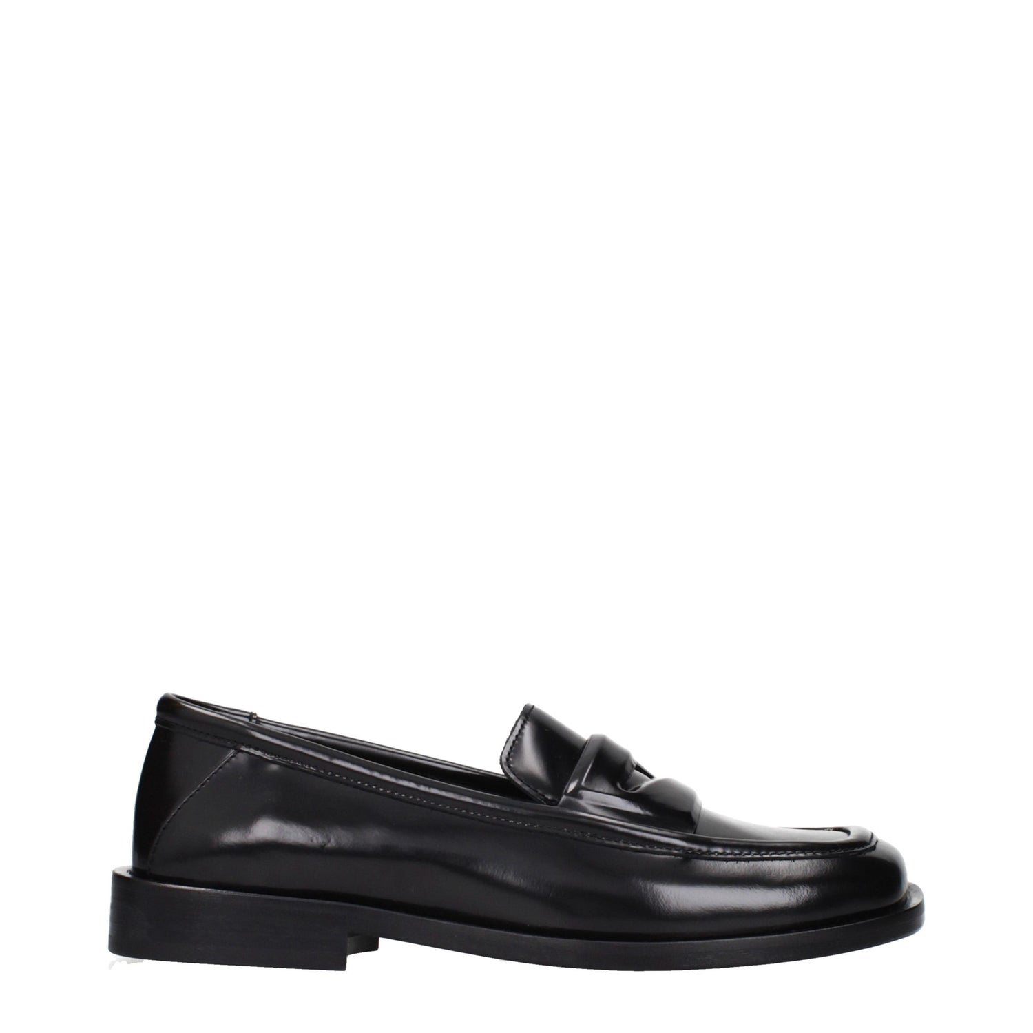 Black Leather Slip-On Loafers