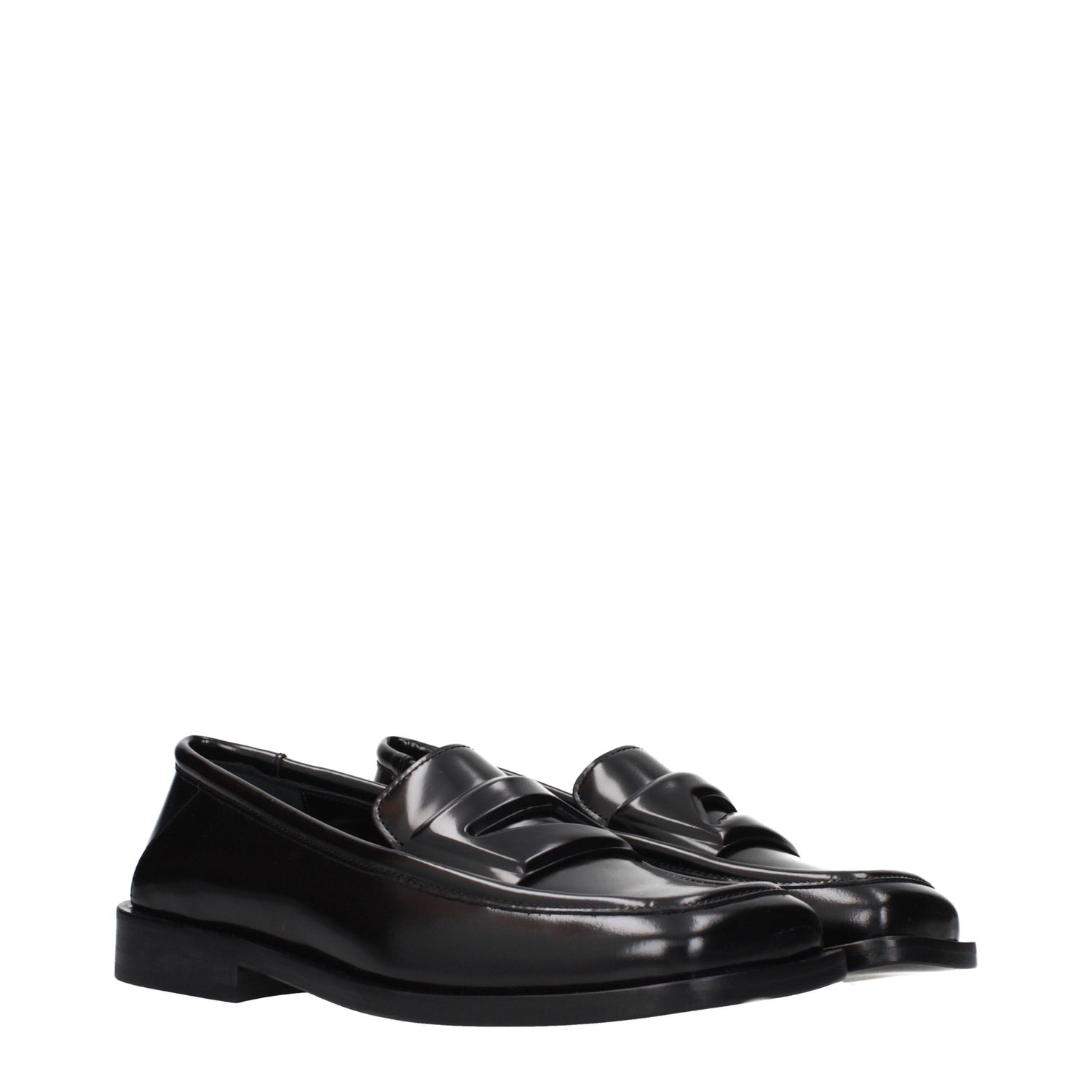 Black Leather Slip-On Loafers