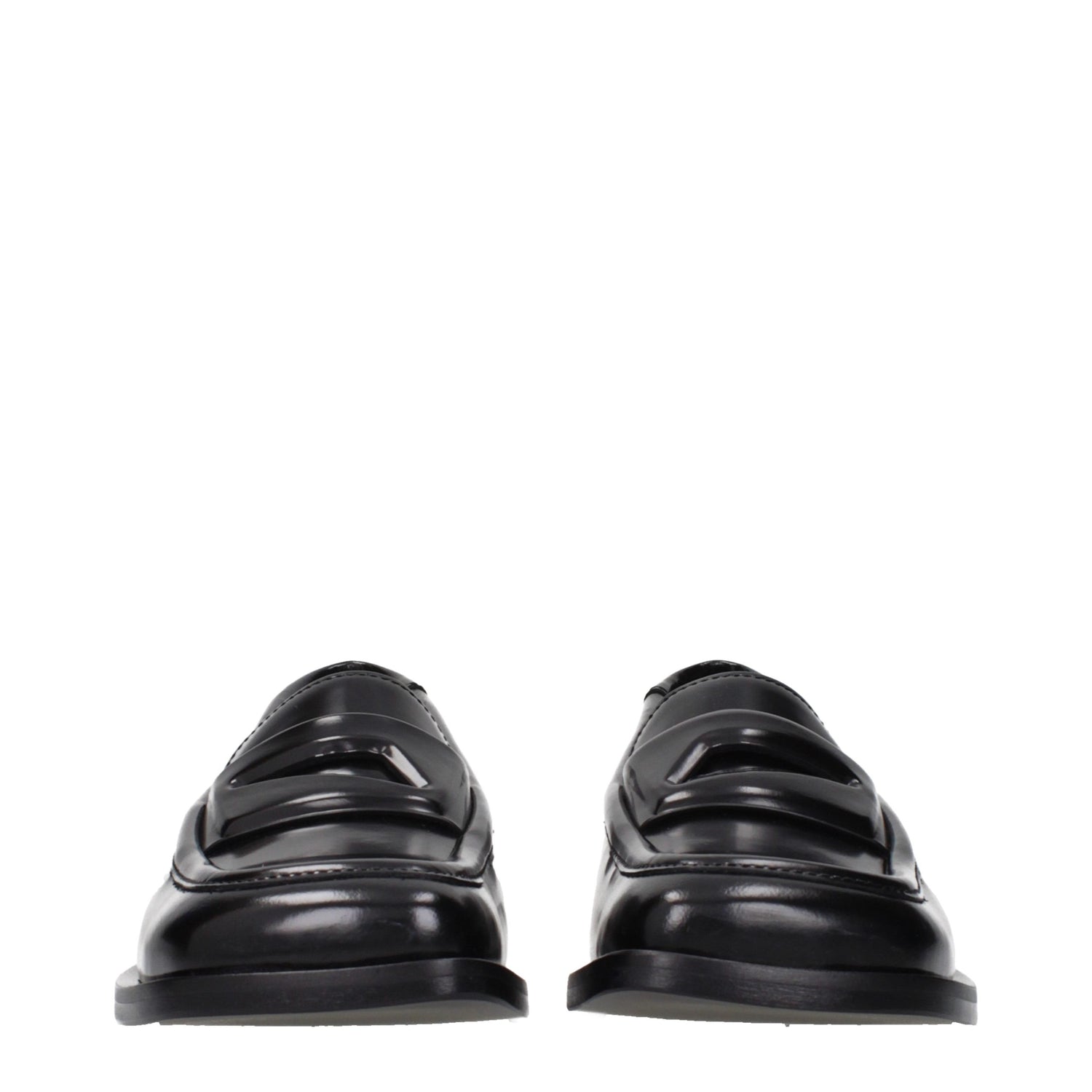 Black Leather Slip-On Loafers