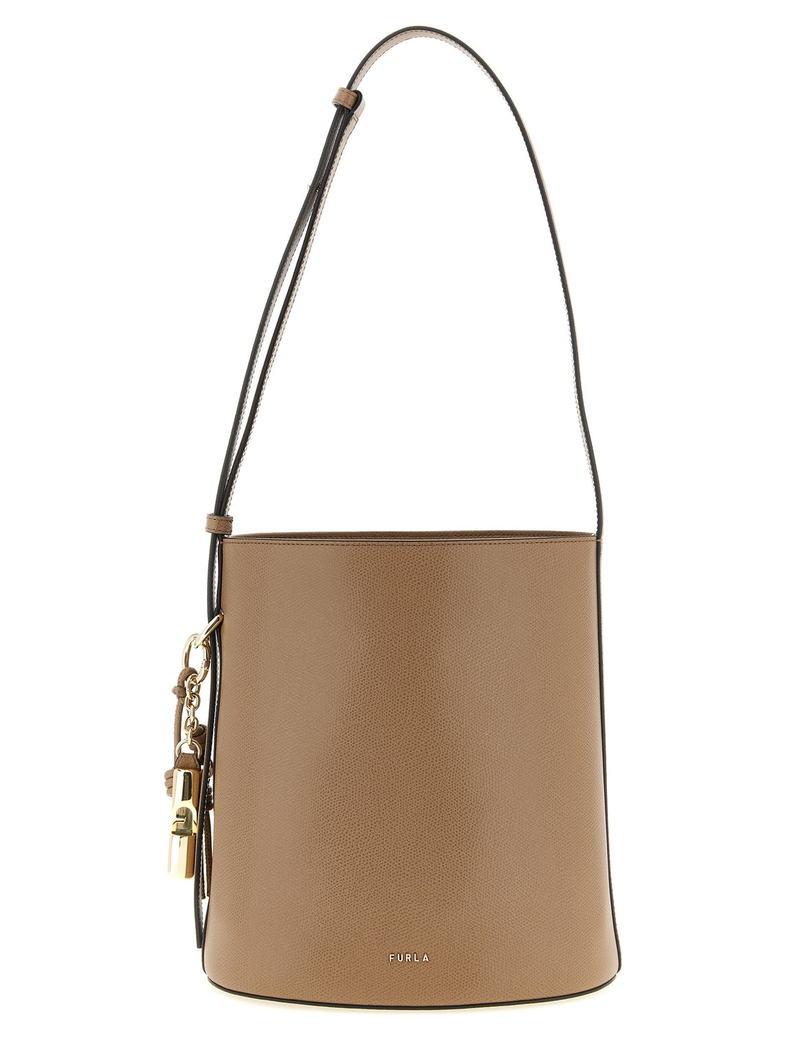 Beige Calfskin Shoulder Bag
