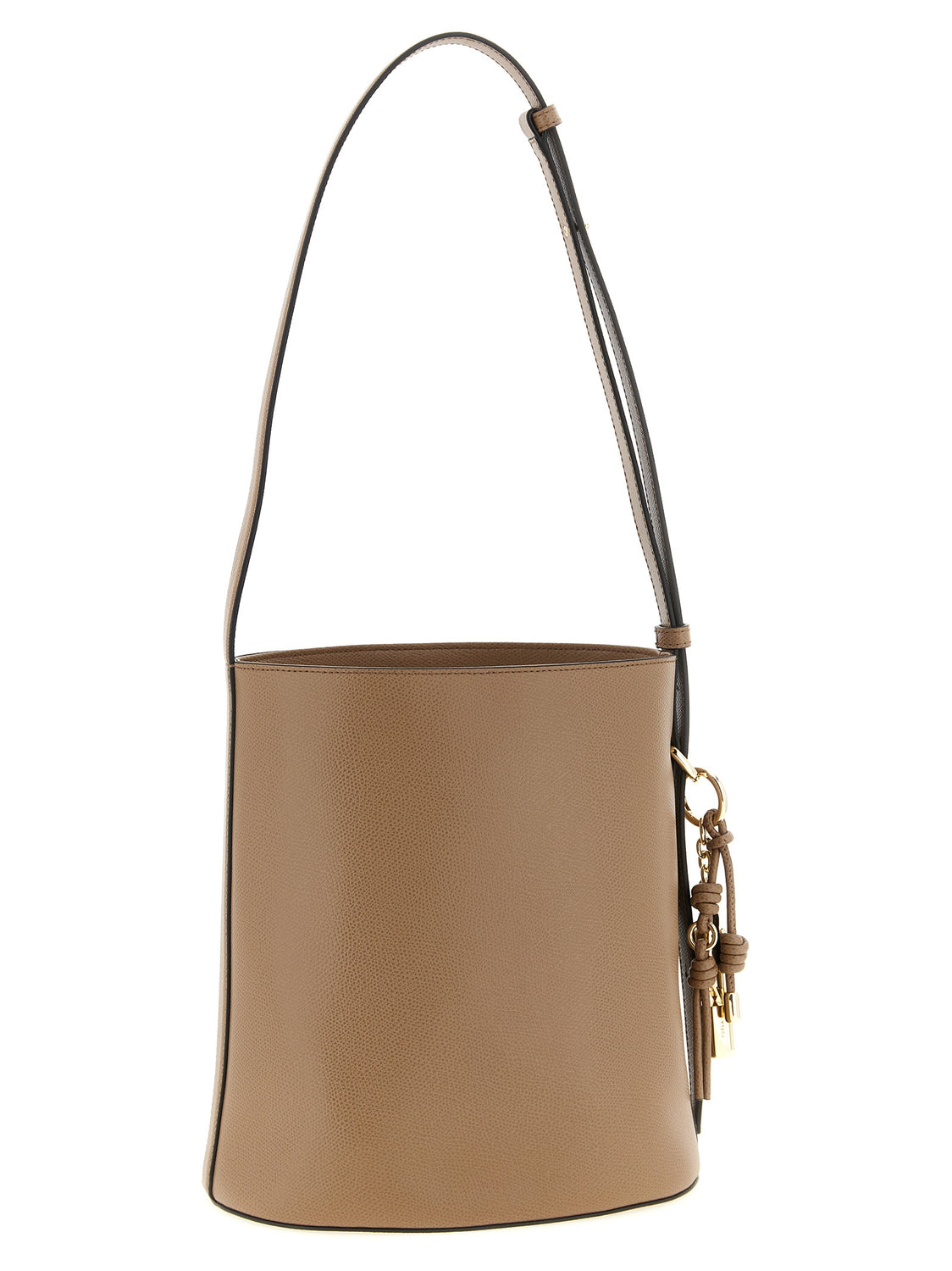 Beige Calfskin Shoulder Bag
