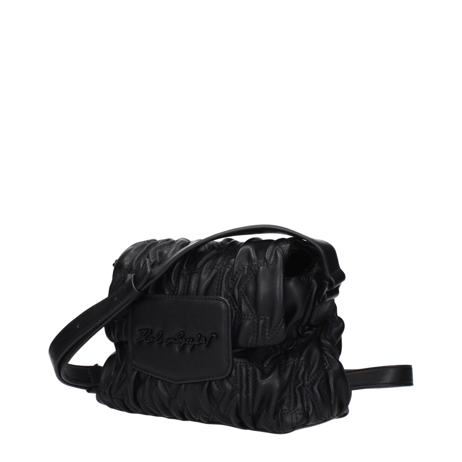 Black Polyester Crossbody Bag