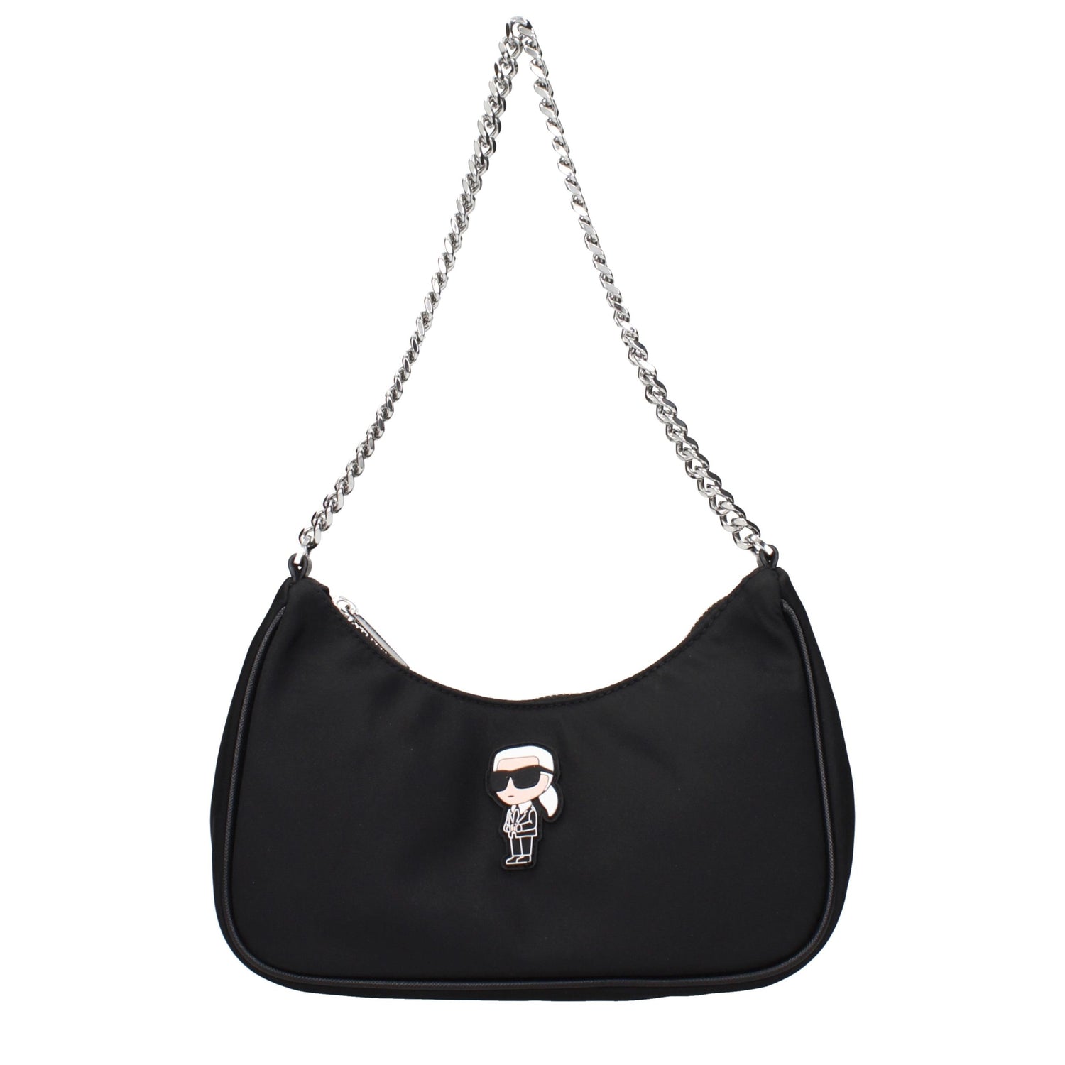 Black Fabric Shoulder Bag