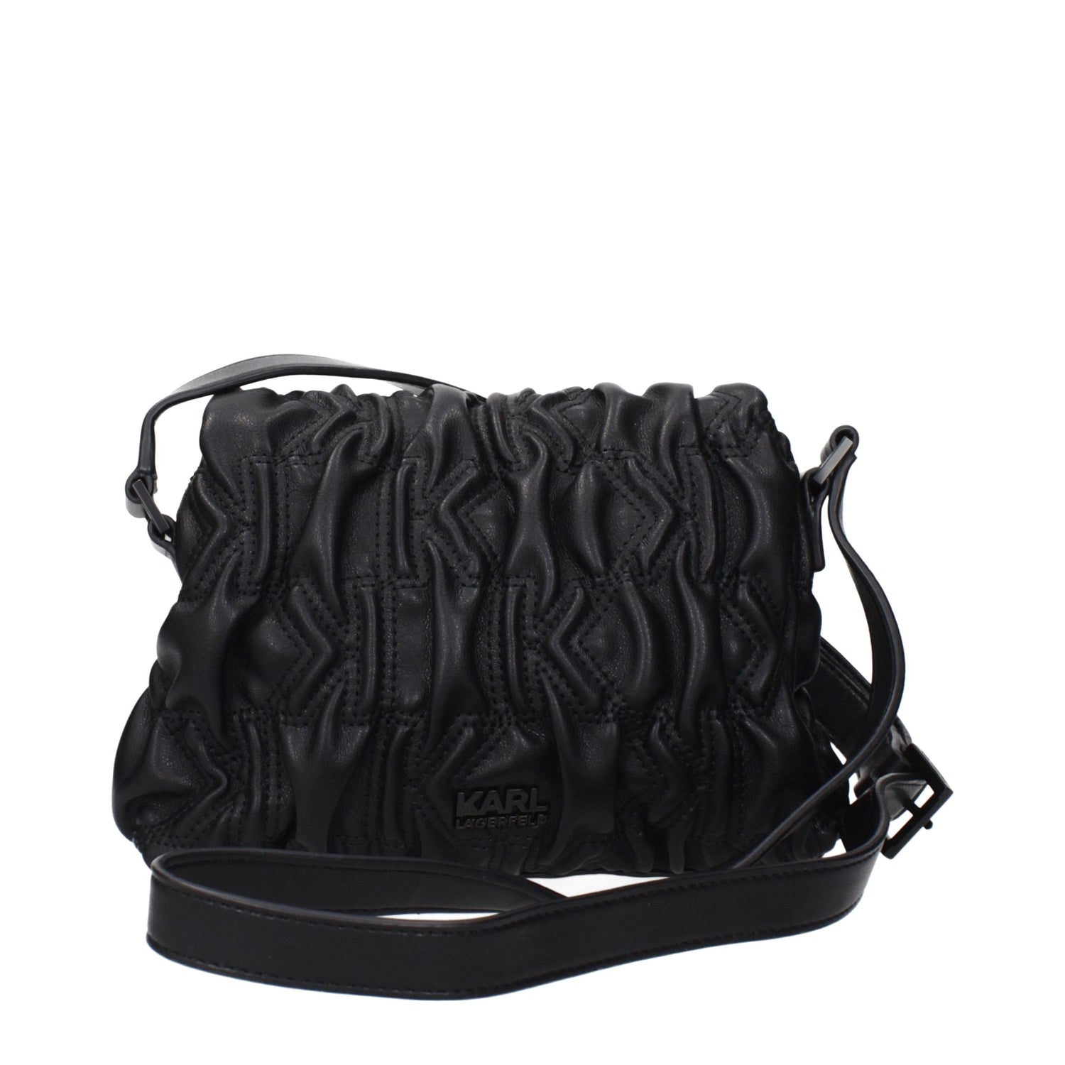 Black Polyester Crossbody Bag