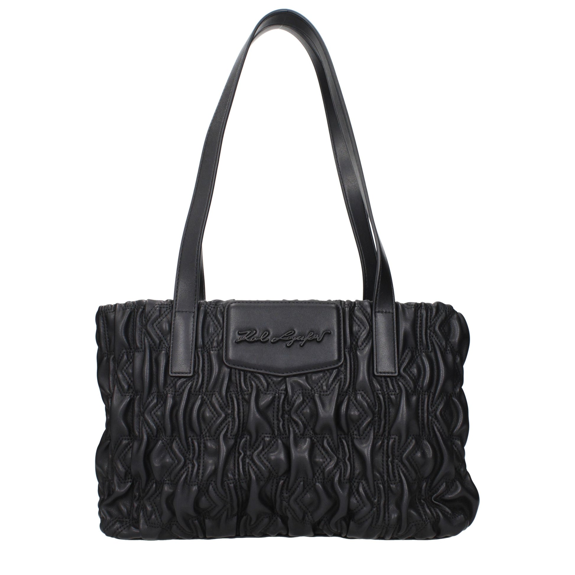 Black Polyester Shoulder Bag