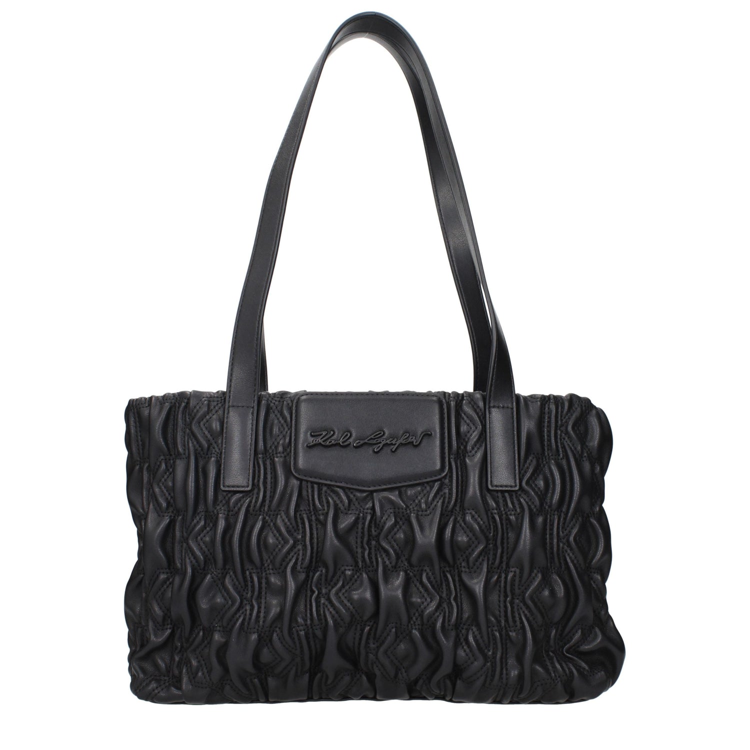 Black Polyester Shoulder Bag