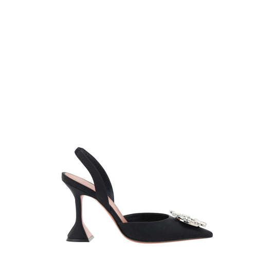 Black Satin High Heel Pumps