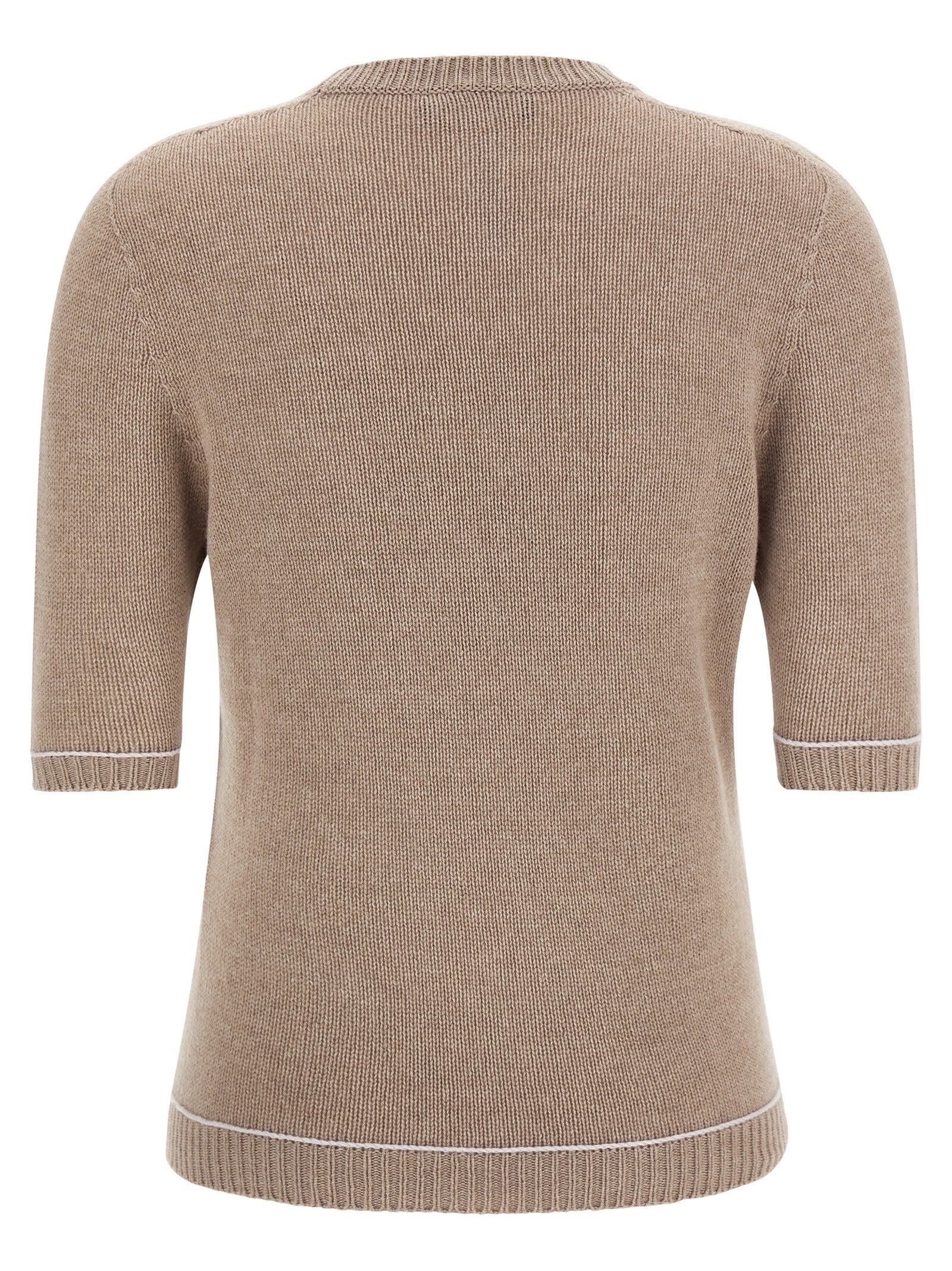 Beige Virgin Wool Cardigan