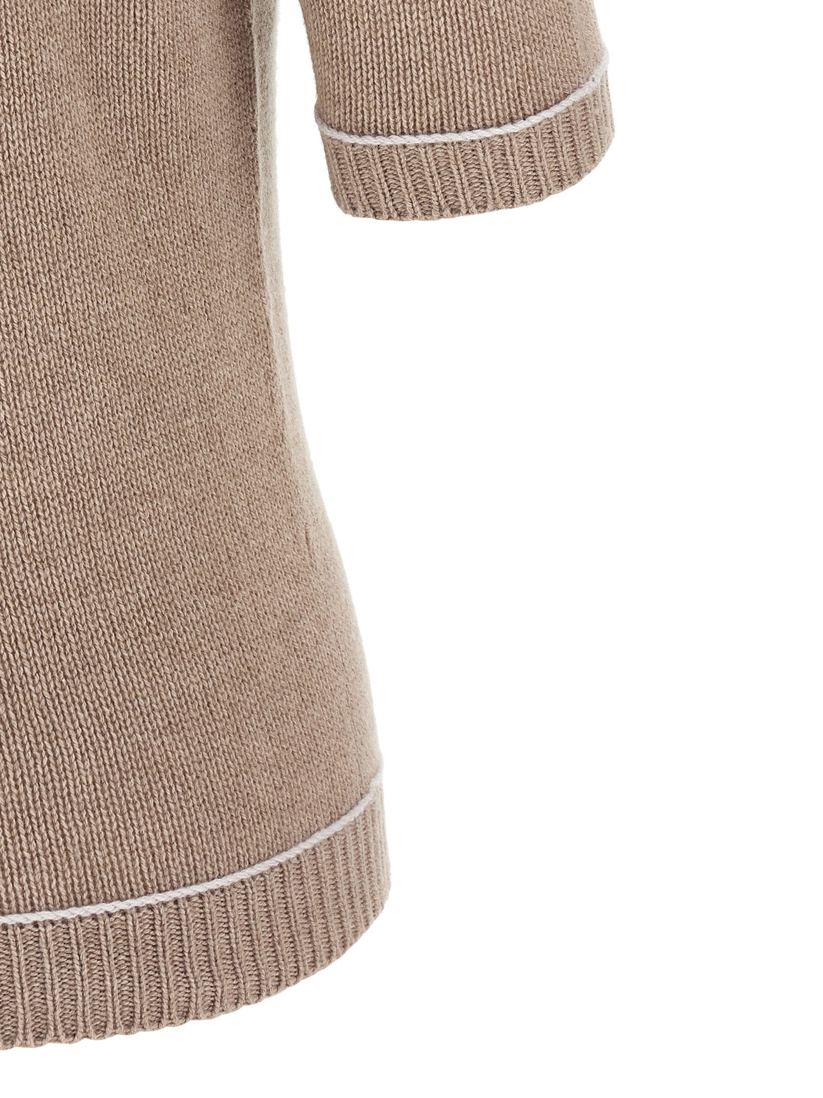 Beige Virgin Wool Cardigan