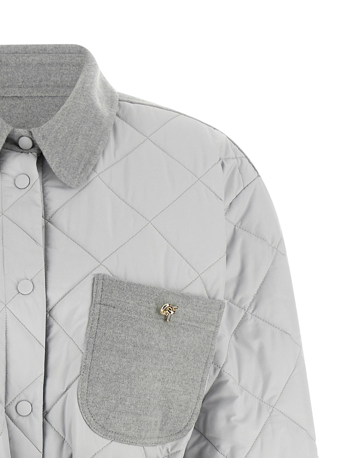 Gray Polyester Shell Jacket