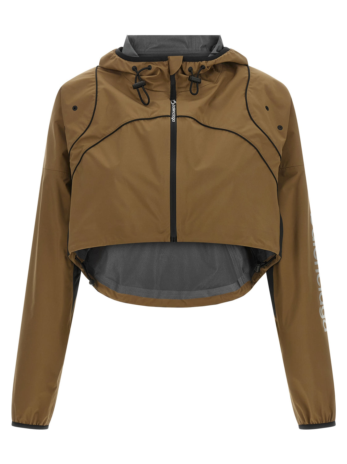 Brown Polyester Shell Jacket