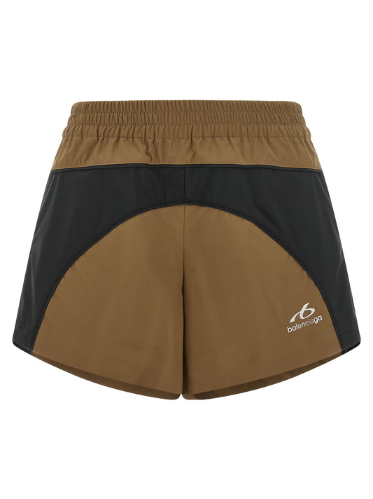 Brown Polyester Bermuda Shorts