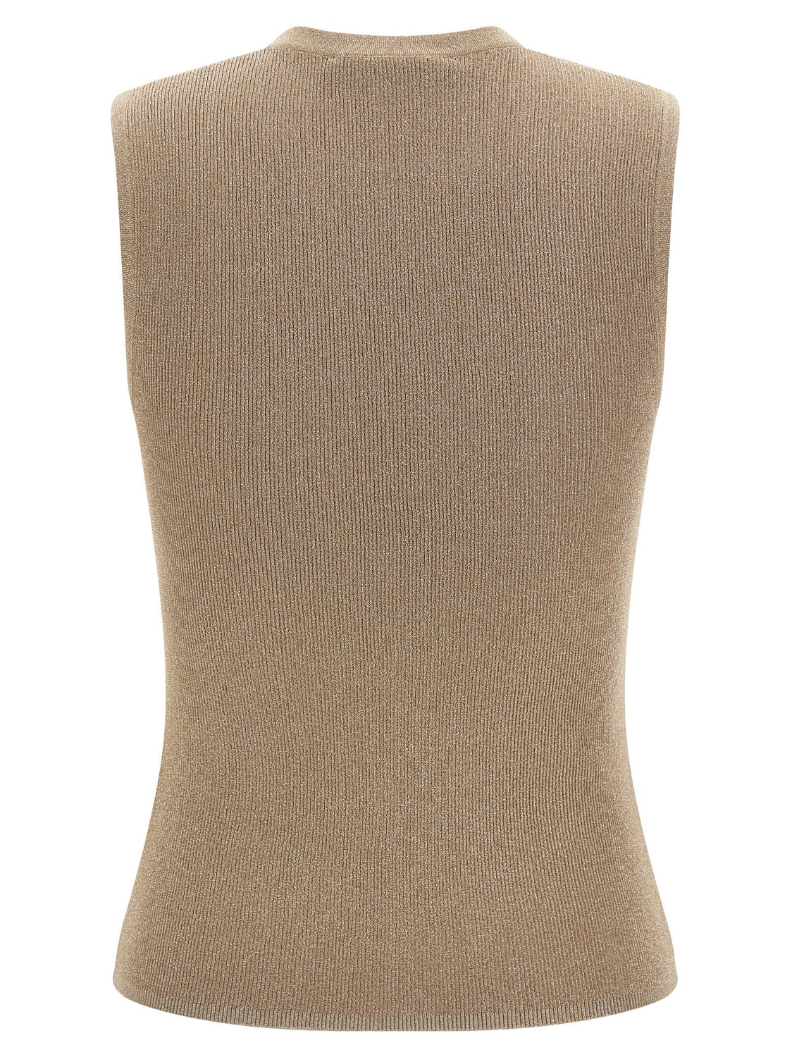 Beige Polyamide Sleeveles T-Shirt