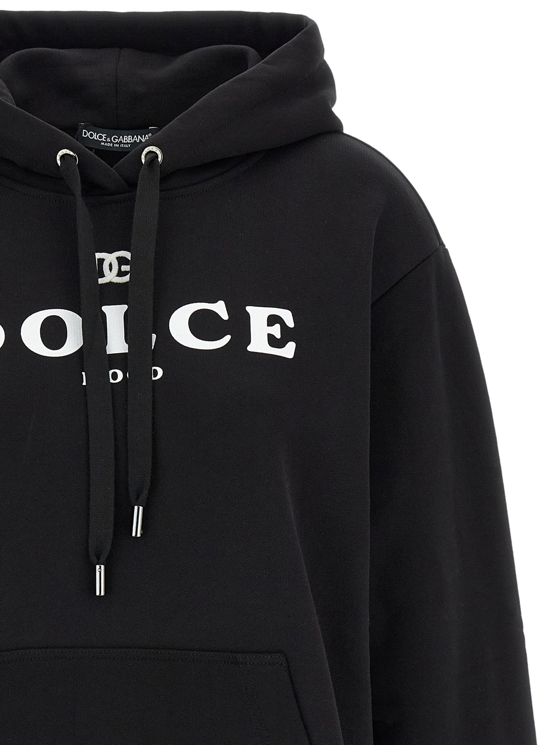 Black Cotton Hoodie