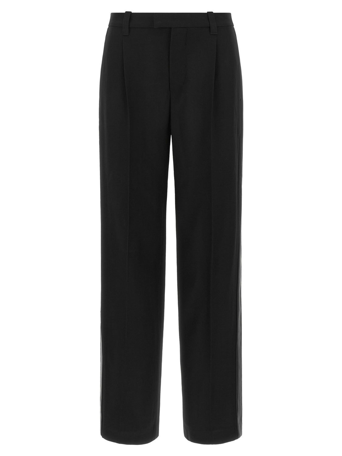 Black Virgin Wool Casual Pants