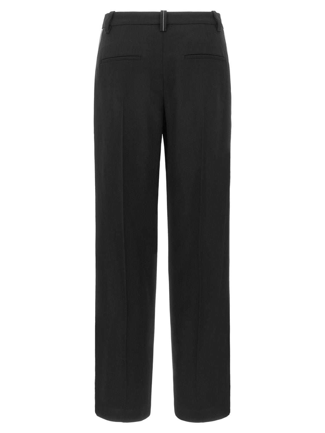 Black Virgin Wool Casual Pants