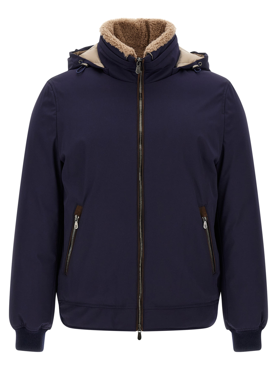 Blue Polyamide Full-Length Jacket