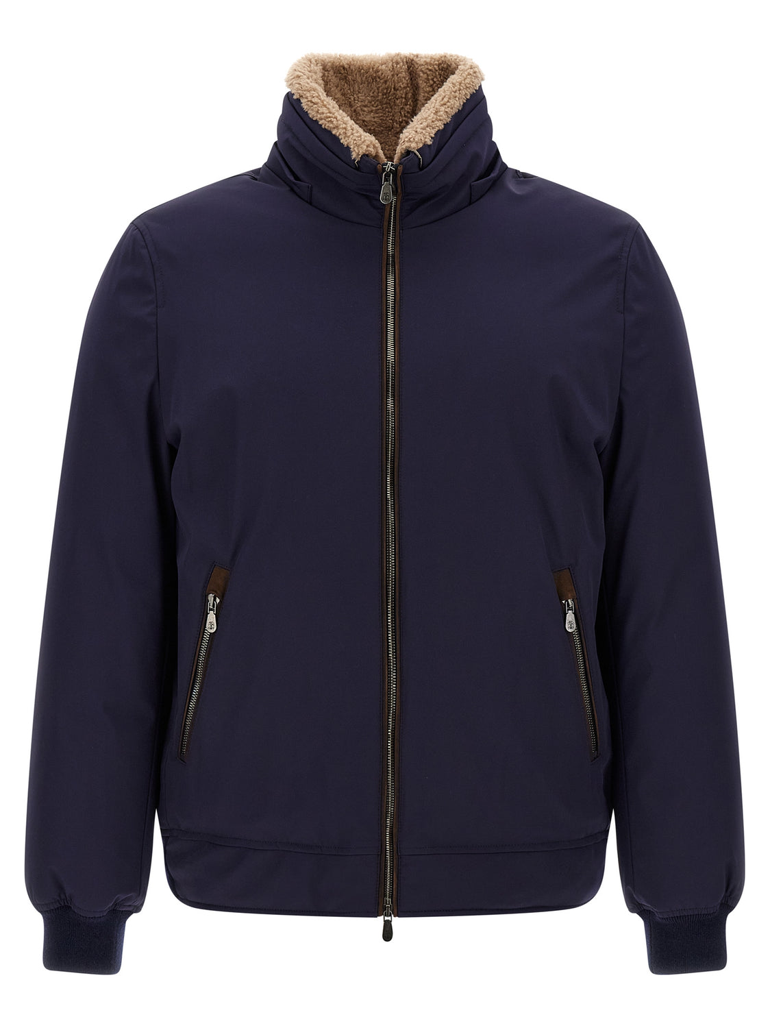 Blue Polyamide Full-Length Jacket