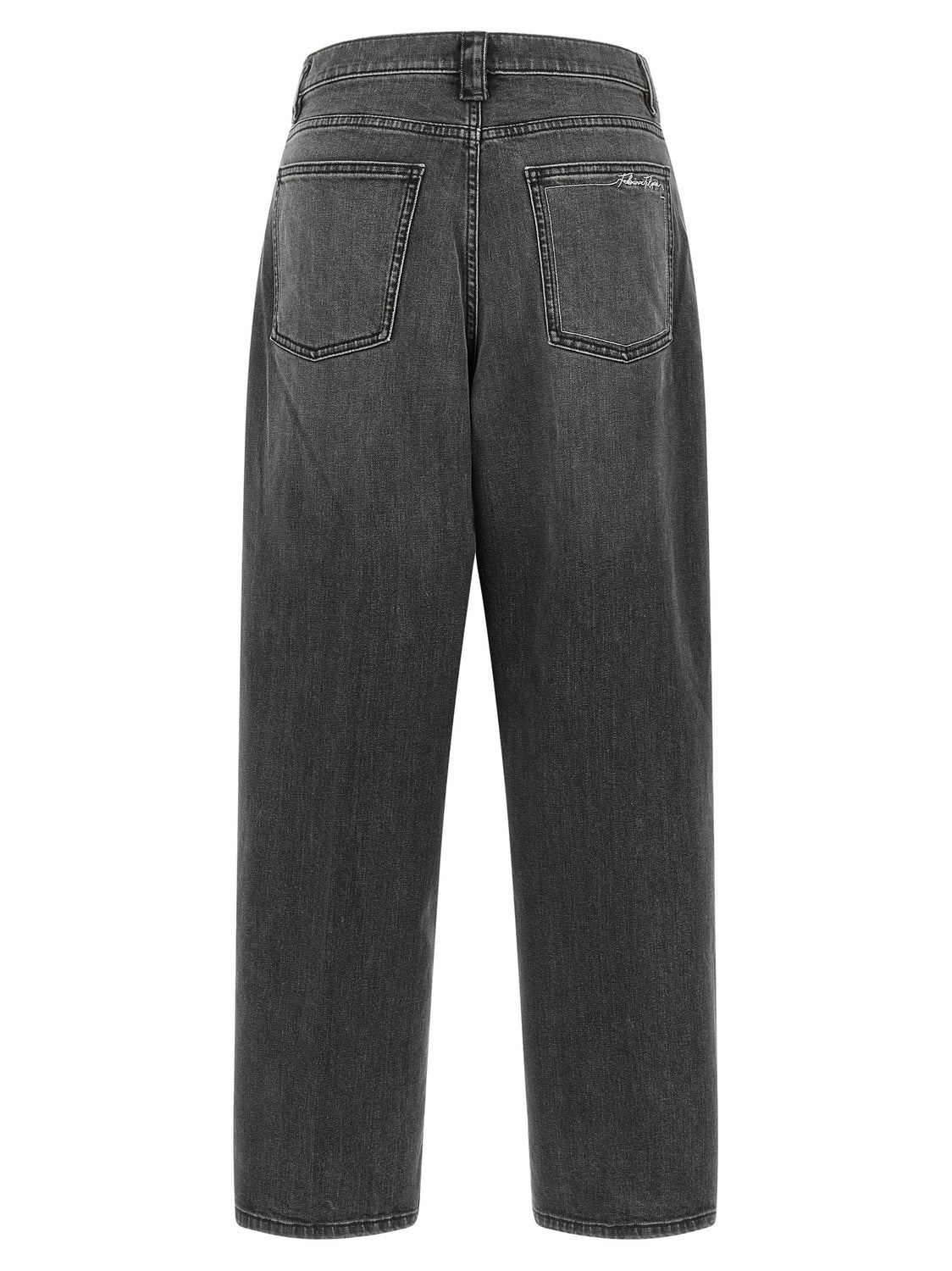 Gray Cotton Relaxed Fit Jeans