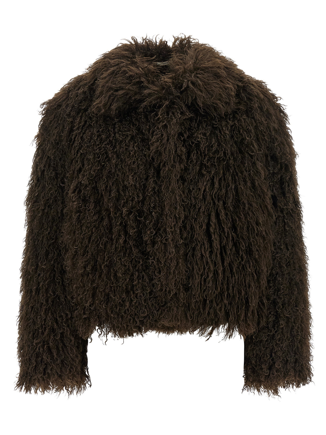 Brown Polyester Full-Length Jacket