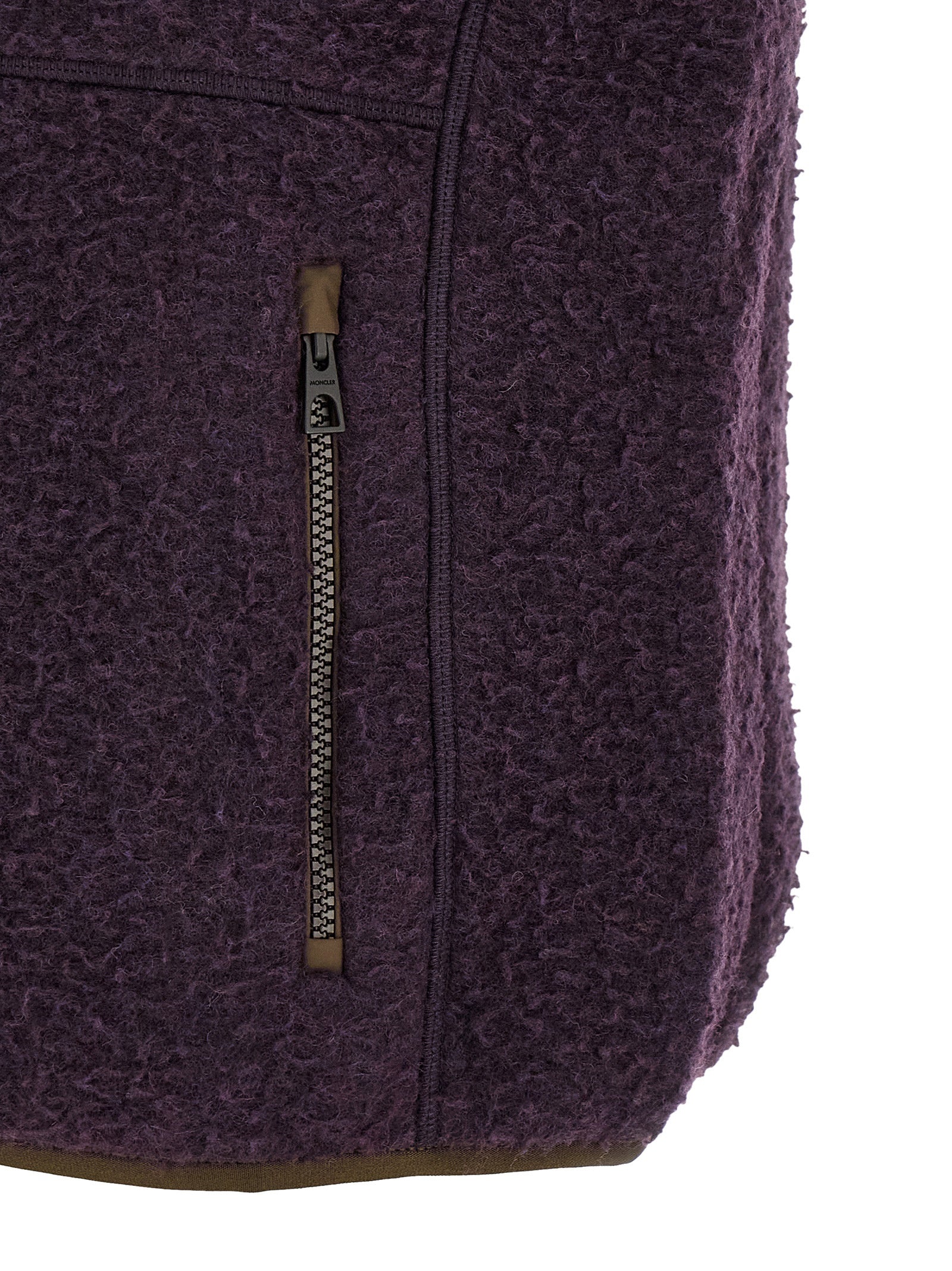 Purple Polyester Sleeveless Jacket