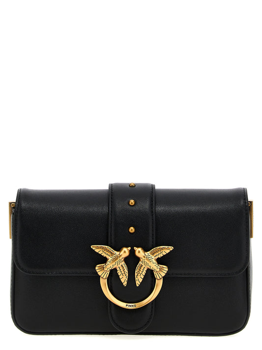 Black Calfskin Shoulder Bag
