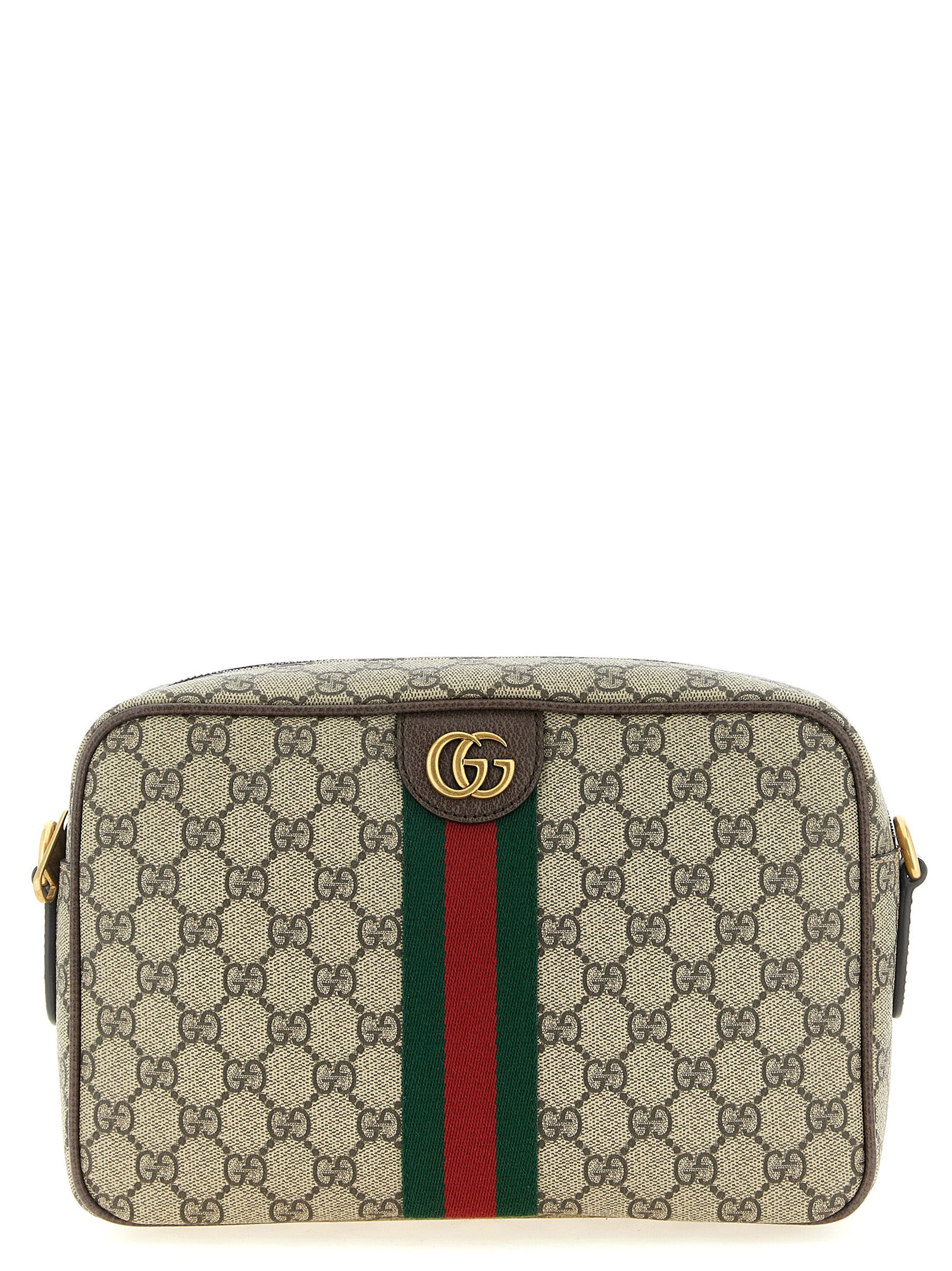 Beige Polyethylene Crossbody Bag