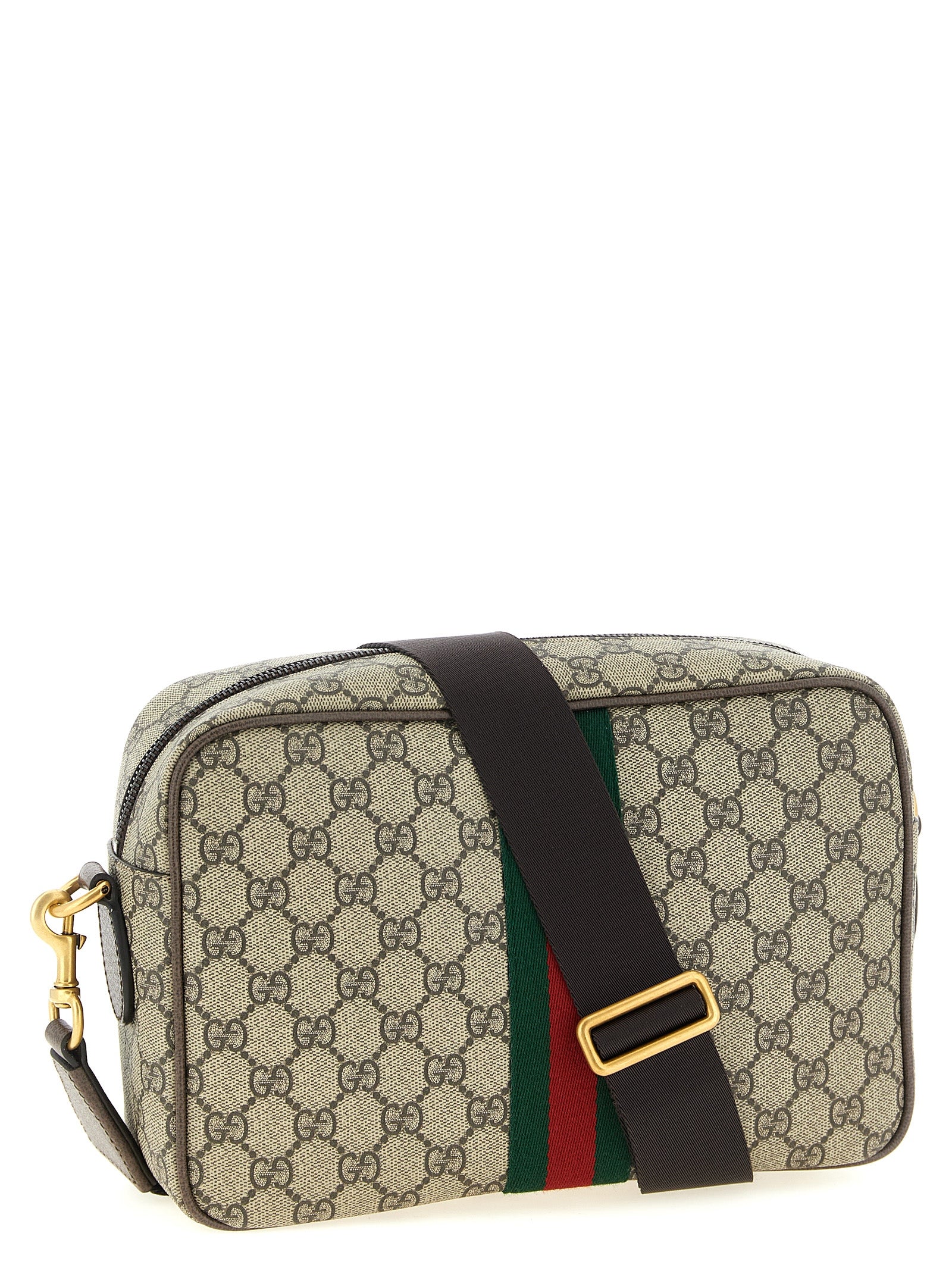 Beige Polyethylene Crossbody Bag