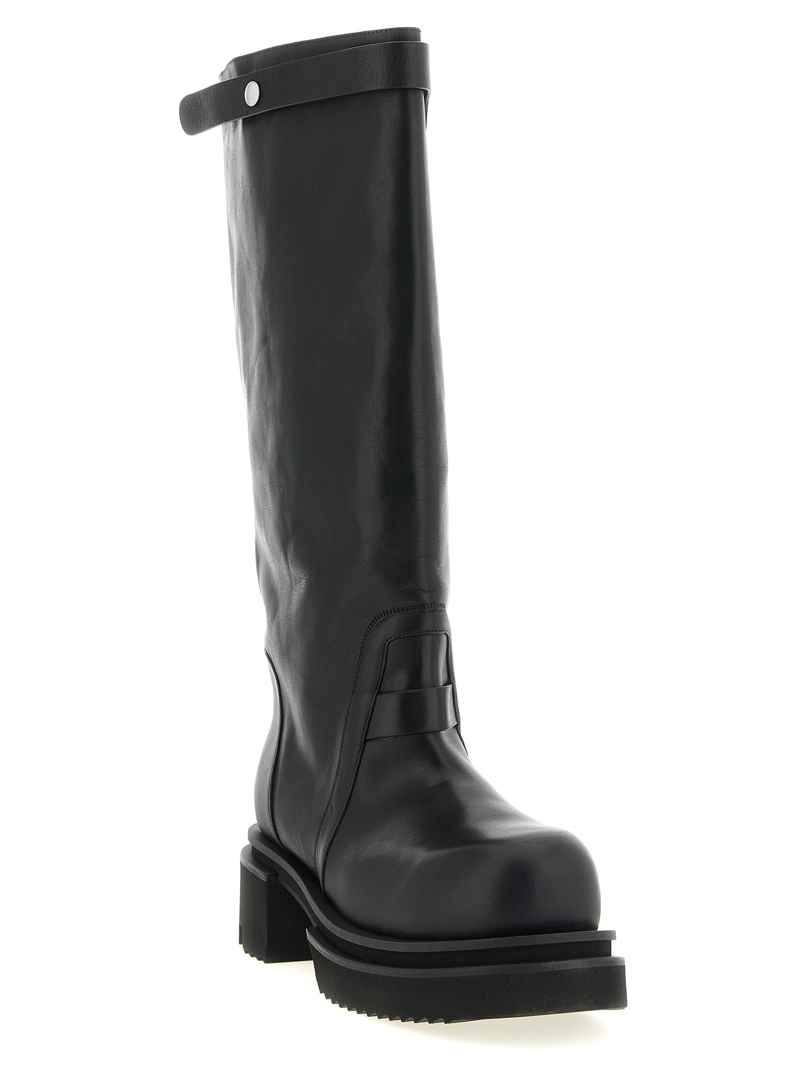 Black Calfskin Over The Knee