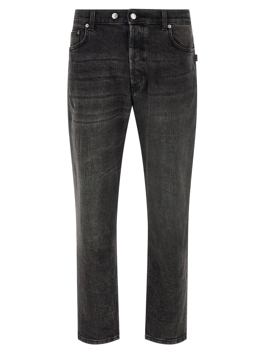Black Cotton Cropped Jeans