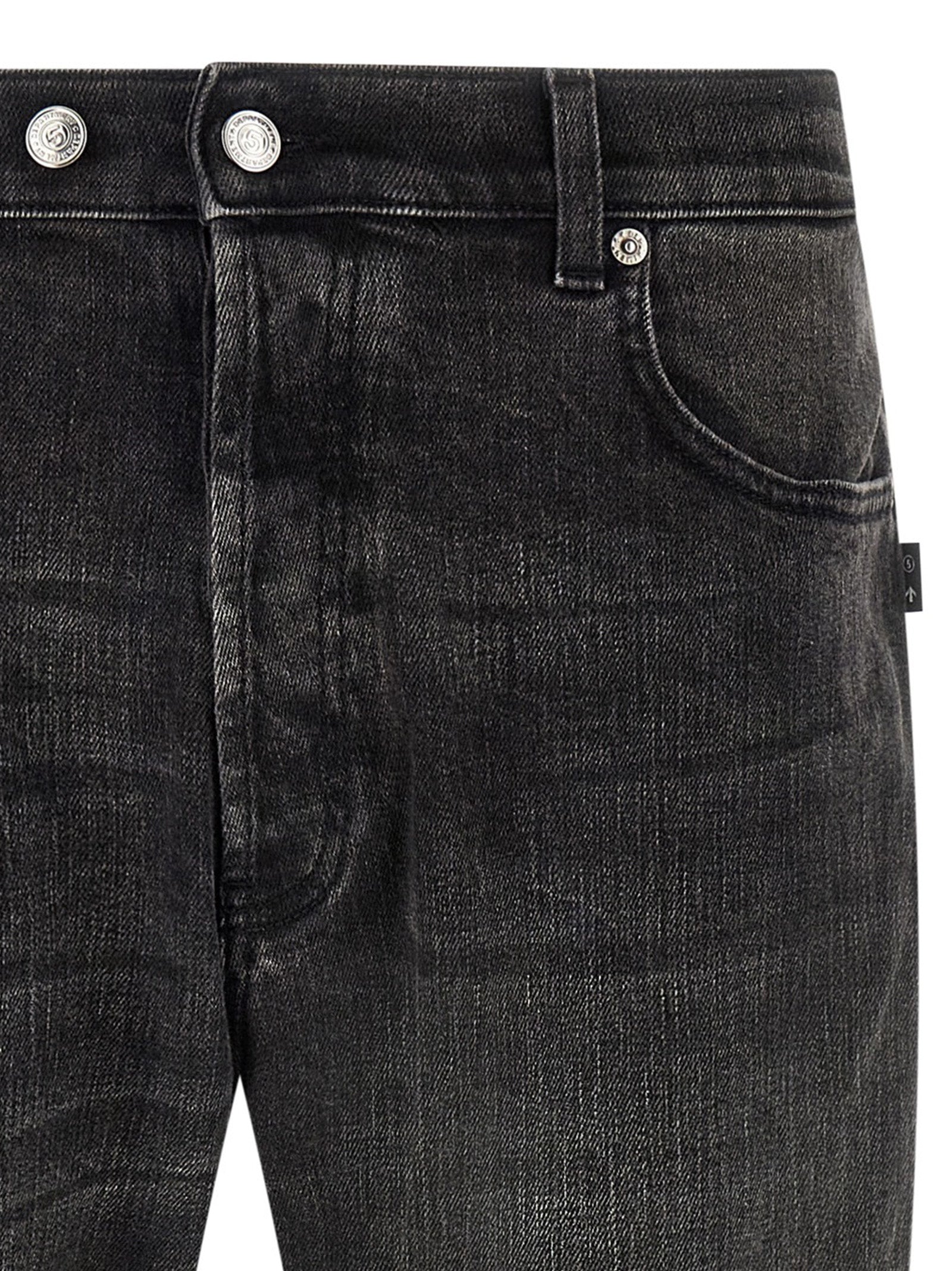 Black Cotton Cropped Jeans