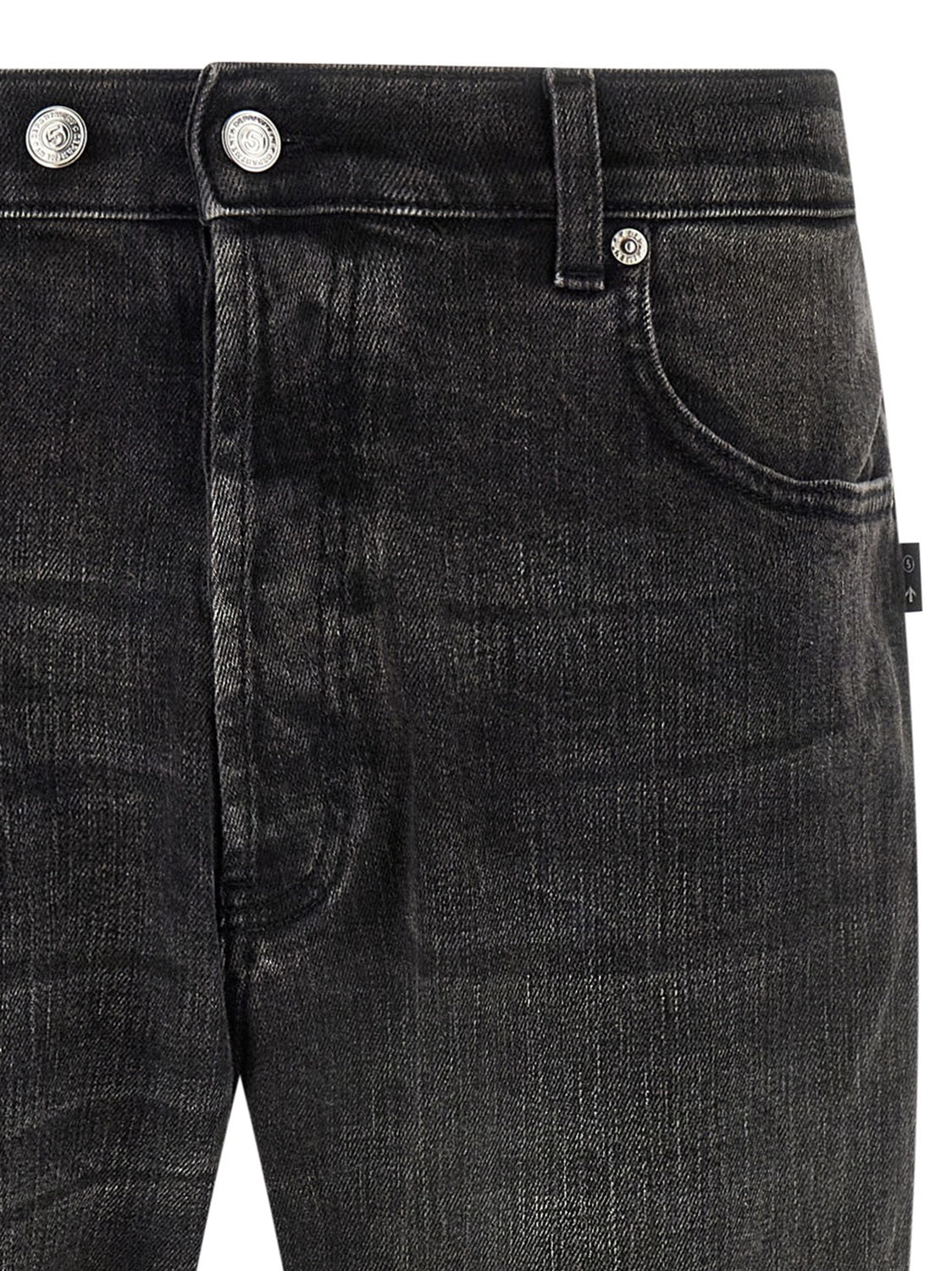 Black Cotton Cropped Jeans
