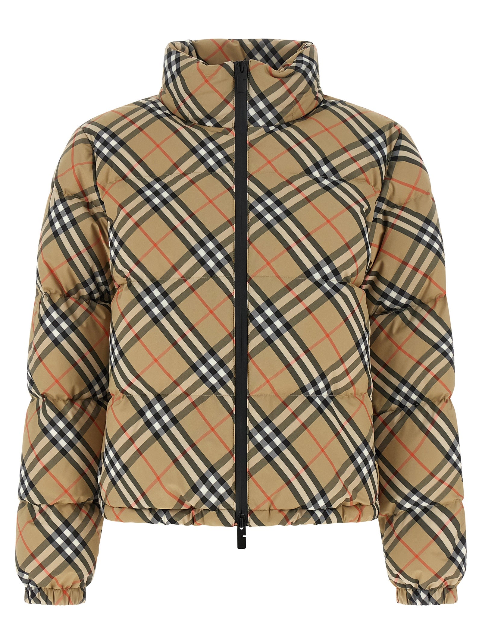 Beige Polyester Full-Length Jacket