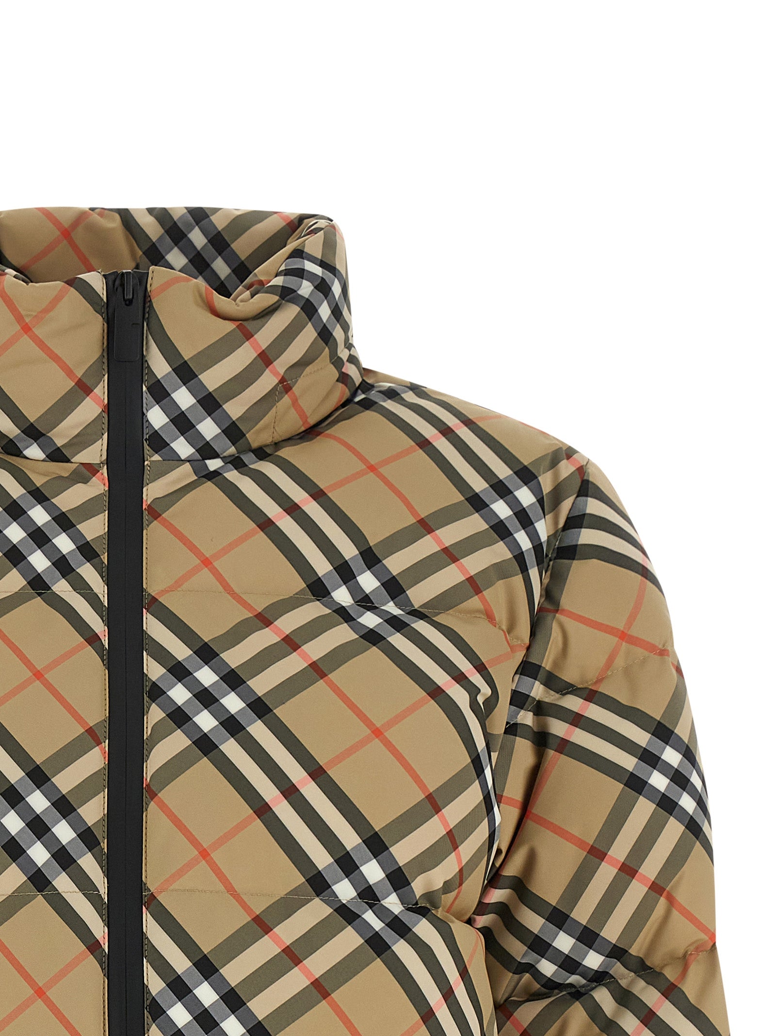 Beige Polyester Full-Length Jacket