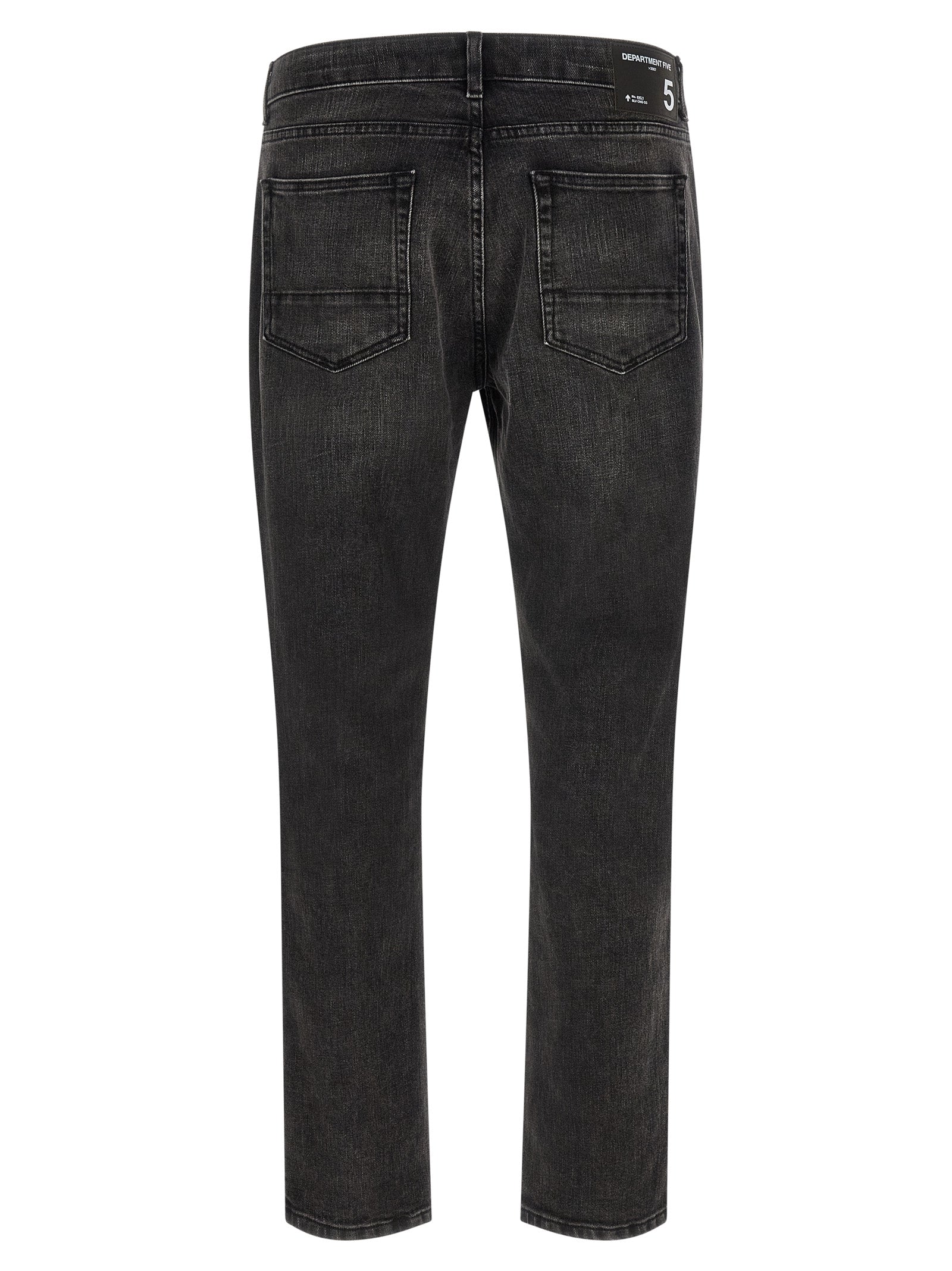 Black Cotton Straight-Leg Jeans