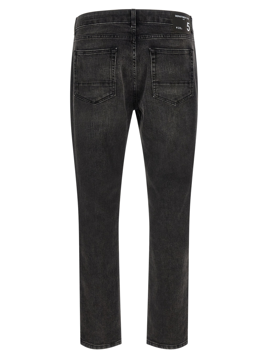 Black Cotton Straight-Leg Jeans