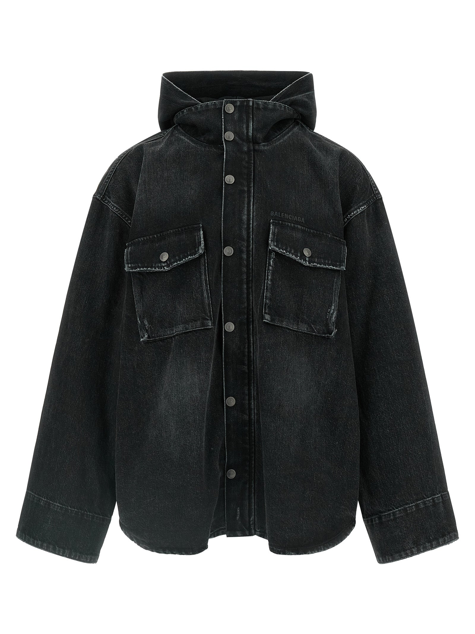 Black Cotton Denim Jacket