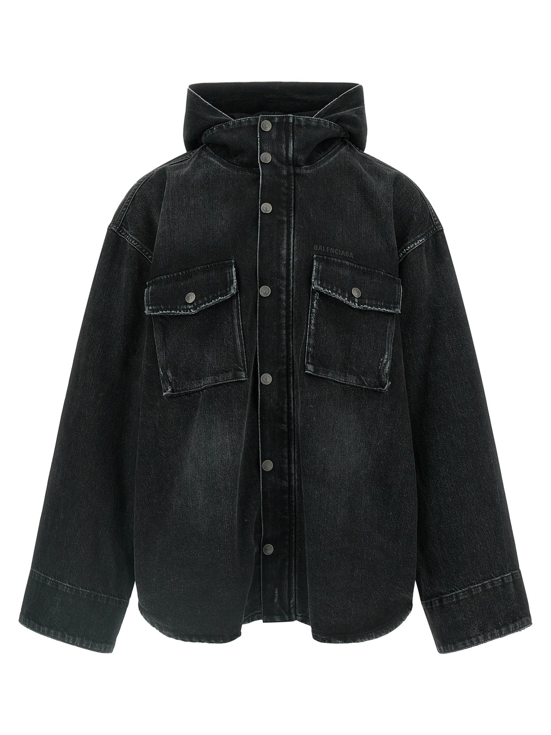 Black Cotton Denim Jacket