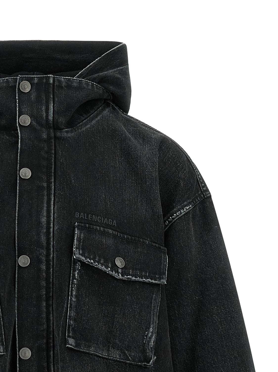 Black Cotton Denim Jacket