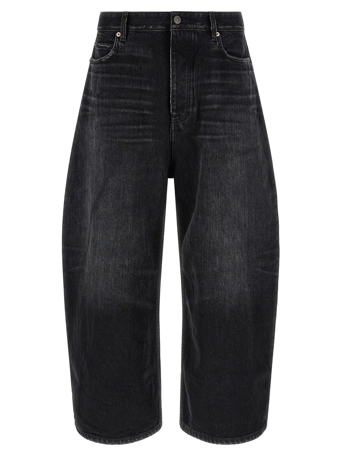 Black Cotton Cropped Jeans