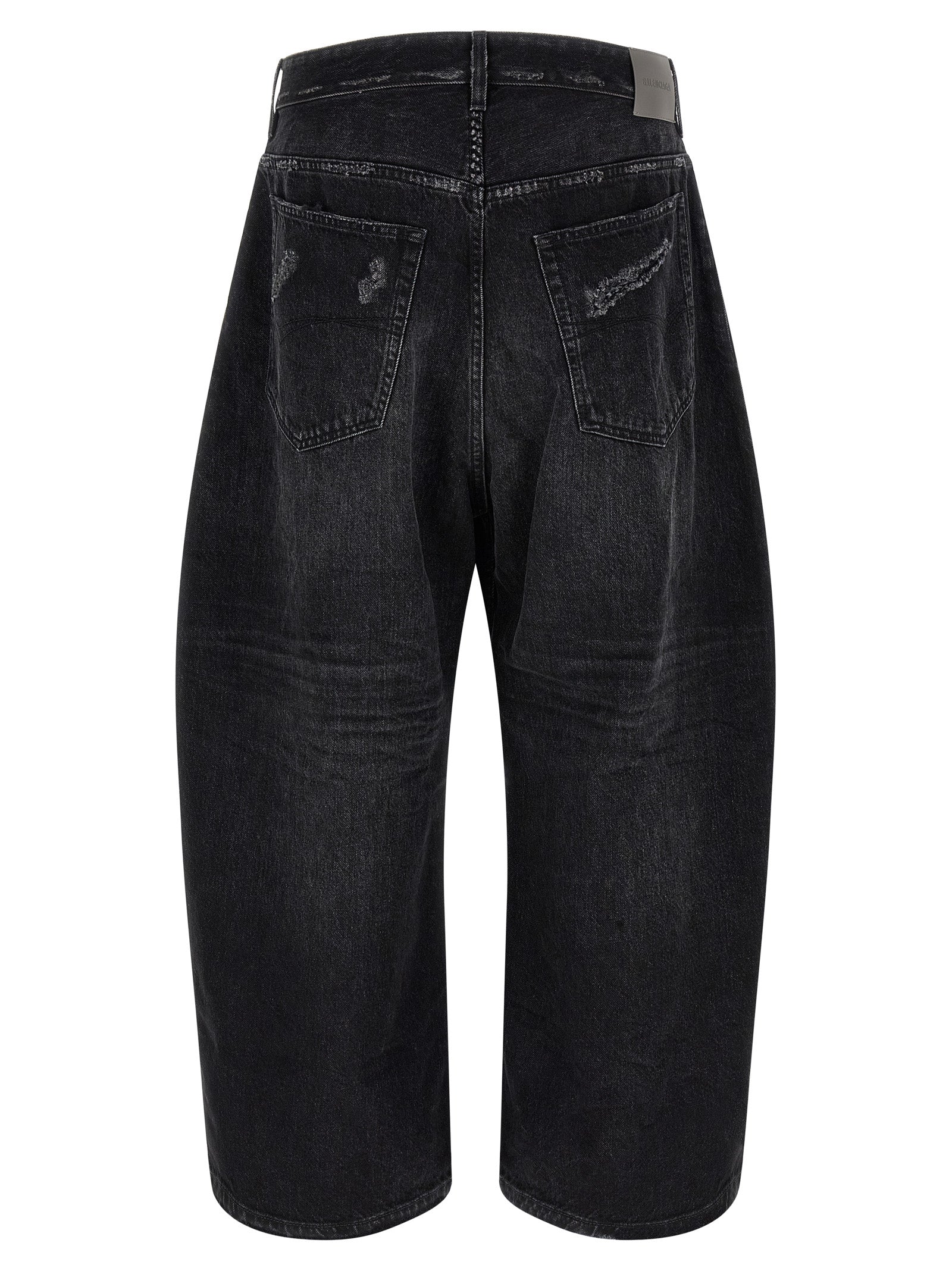Black Cotton Cropped Jeans