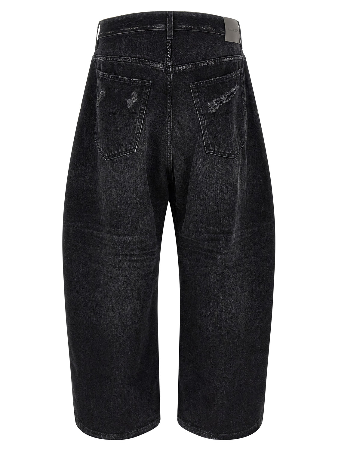 Black Cotton Cropped Jeans