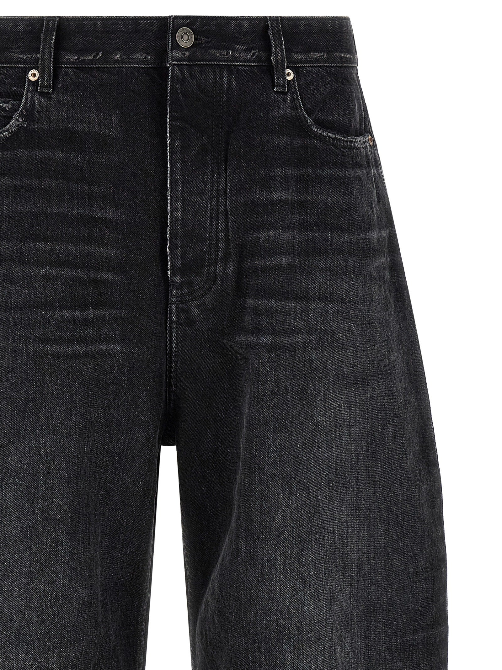 Black Cotton Cropped Jeans