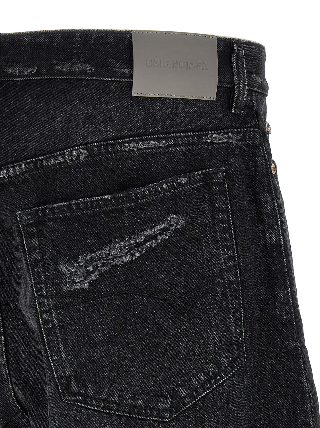 Black Cotton Cropped Jeans