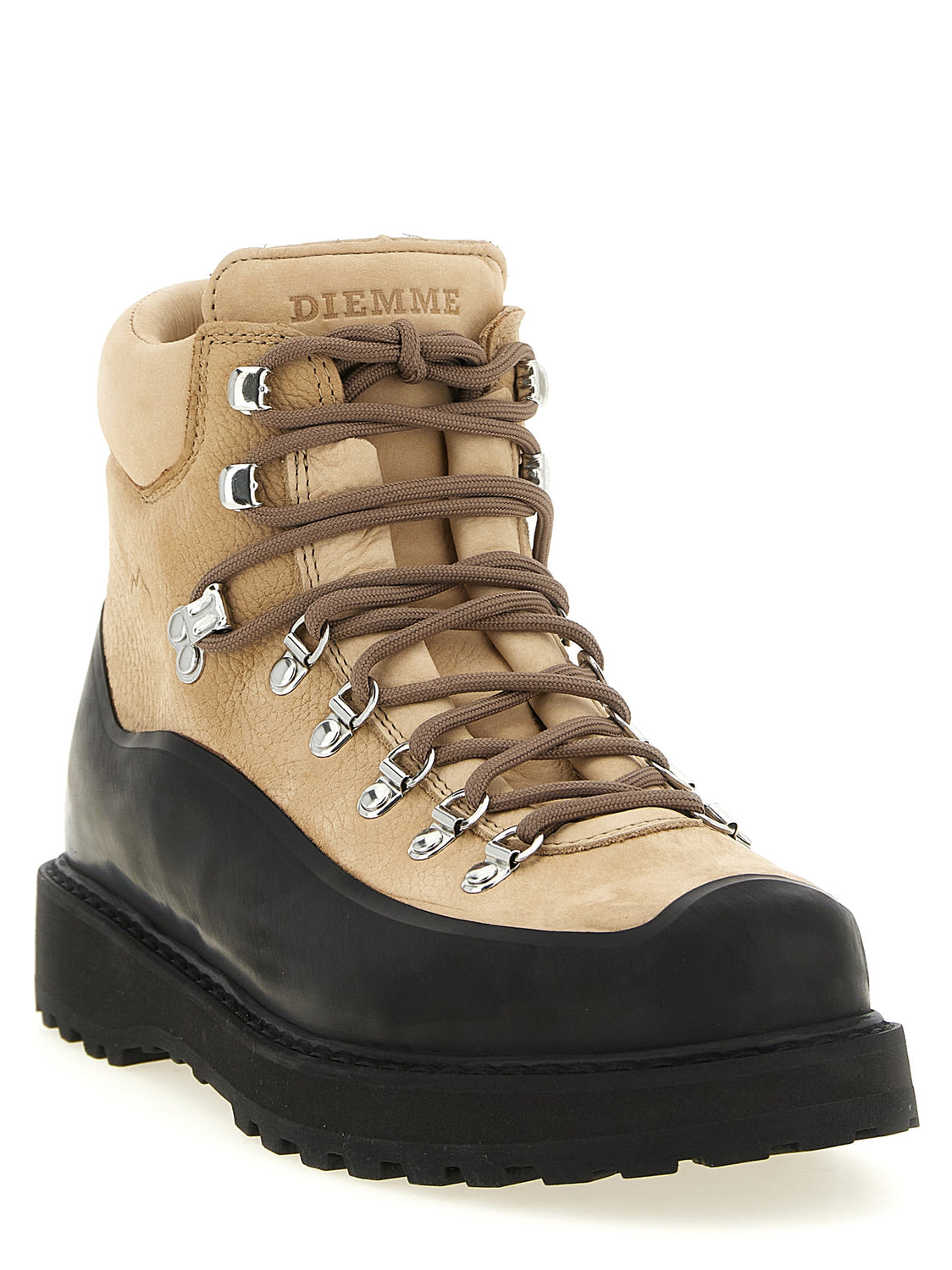Beige Cowhide Ankle Boots