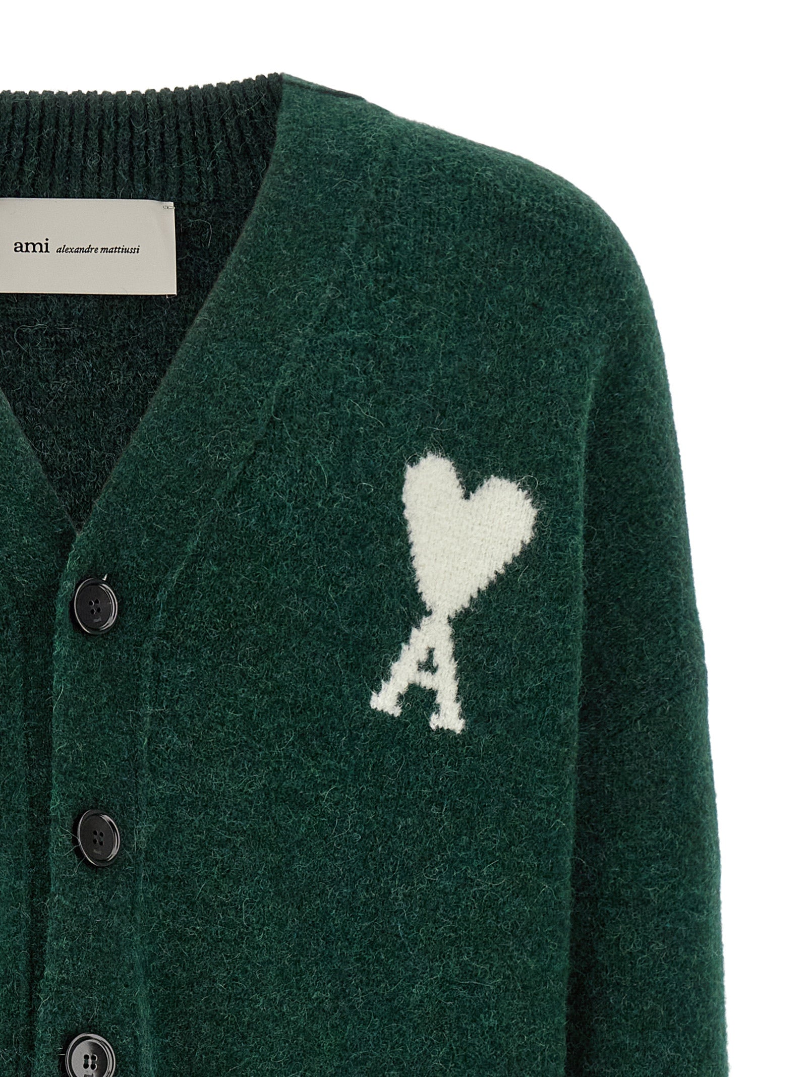 Bicolor Alpaca Leather Cardigan