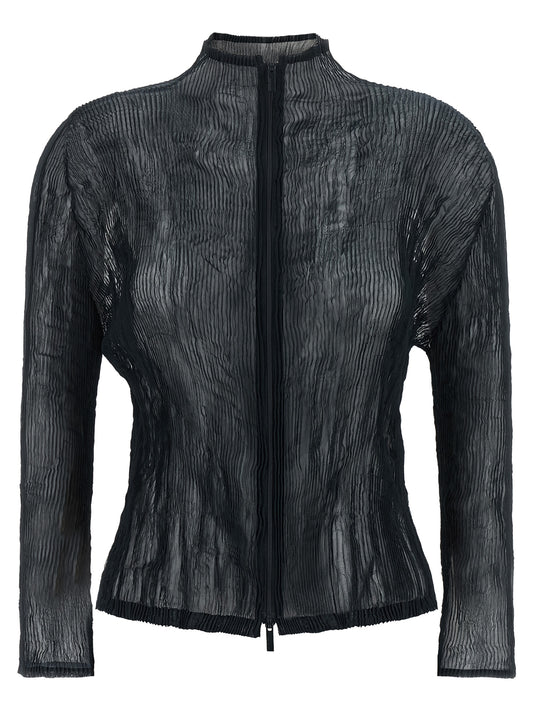 Black Polyester Cardigan