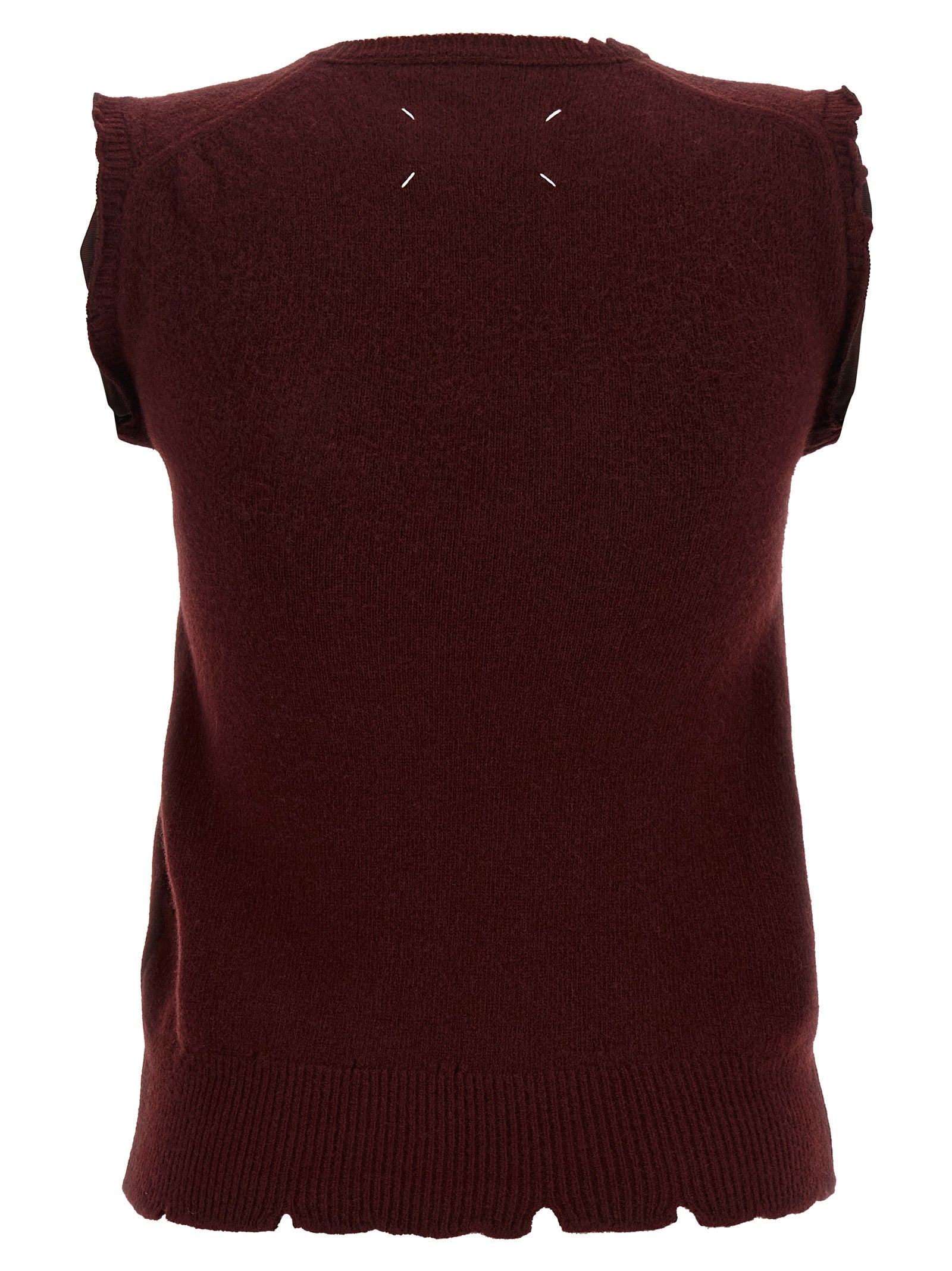 Bordeaux Virgin Wool Sleeveless Jacket