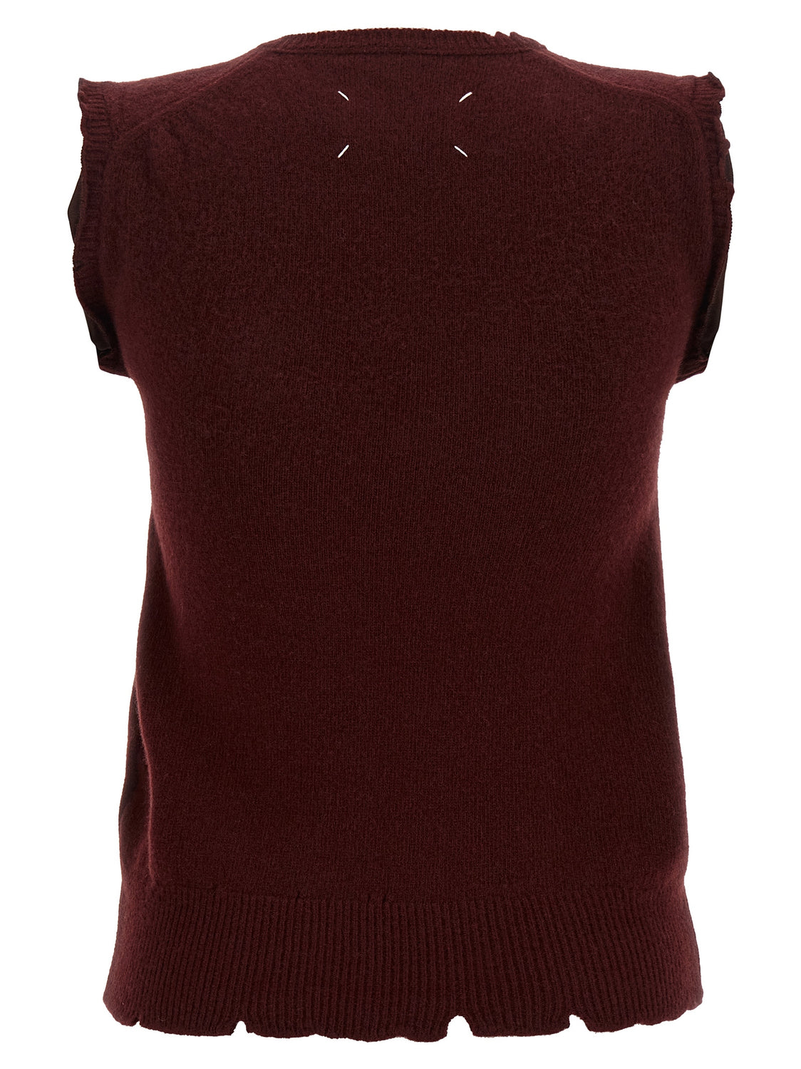 Bordeaux Virgin Wool Sleeveless Jacket